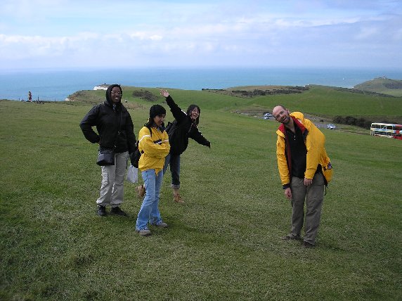 Stephen and Risa pose for the camera; Sunny and Ngozi less amused!